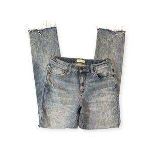 Oliver Logan Women's Distressed Straight Leg Blue Jeans